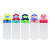 RTS USA Warehouse case of 50 12oz Sublimation Straight Top Flip Kids Water Bottle with Colorful Top Mix Colors