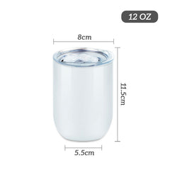 RTS USA Warehouse 12oz straight sublimation wine tumbler white glossy