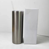 RTS USA Warehouse 20oz Silver Stainless Steel Sublimation Straight Skinny TumblerRTS