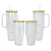 RTS USA warehosue 32oz/40oz clear/frosted sublimation glass tumblers with handle