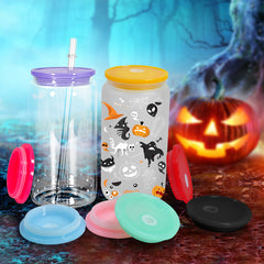 RTS USA Warehouse 80pcs 16oz colorful plastic lids,fit the 16oz glass cups