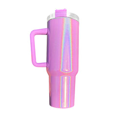 RTS USA Warehouse 40OZ shimmer/holographic sublimation blanks tumblers with handle