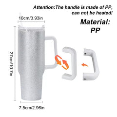 RTS USA Warehouse 40OZ light silver glitter sublimation blanks tumblers with handle