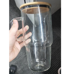 RTS USA warehosue 32oz/40oz clear/frosted sublimation glass tumblers with handle
