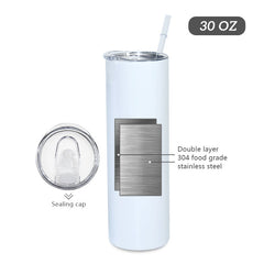 RTS USA Warehouse 30oz sublimation straight skinny tumbler with plastic straw