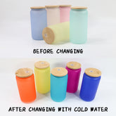 Clearance Sale for USA warehouse cold color changing 16oz frosted sublimation glass cups mix color