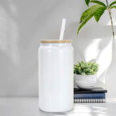 RTS USA warehouse 16oz white shimmer sublimation glass cups