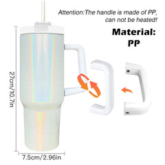 RTS USA Warehouse 40OZ shimmer/holographic sublimation blanks tumblers with handle