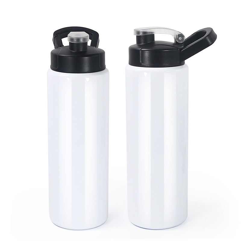 RTS USA warehouse 26oz sublimation blanks straight water bottle with new style lid