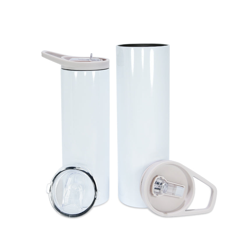 RTS USA warehouse 20oz/30oz sublimation blanks straight skinny tumblers with two lids