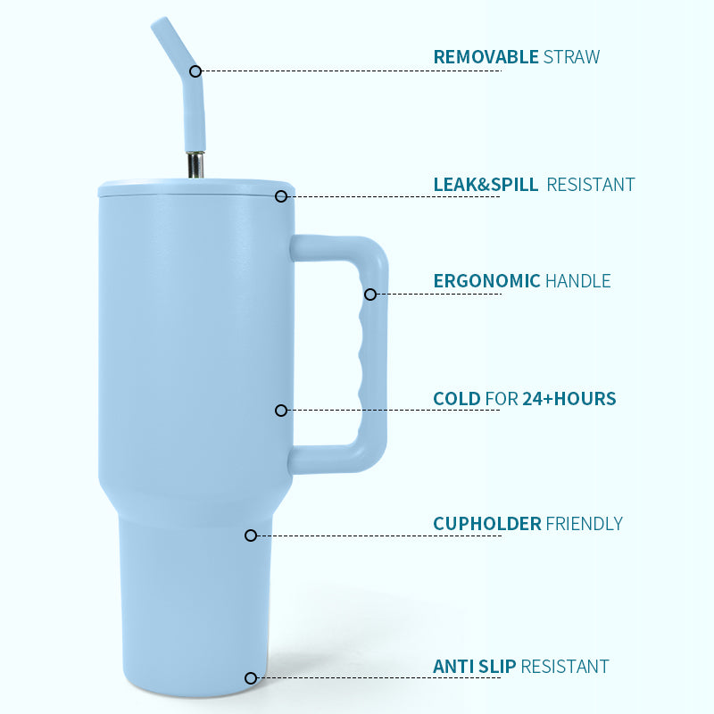 RTS USA Warehouse 40OZ matte sublimation tumbler with handle ,version 3