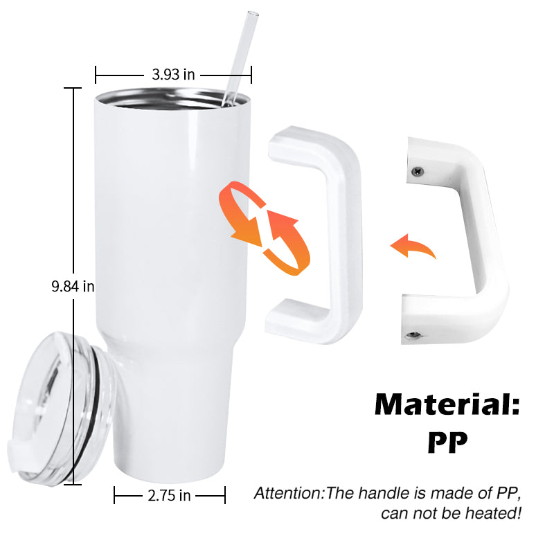 RTS USA warehouse Case of 12 USA warehouse 40OZ white sublimation blanks tumbler with handle