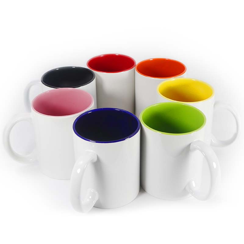 RTS USA warehouse 11oz sublimation ceramic coffee mug with colorful inside