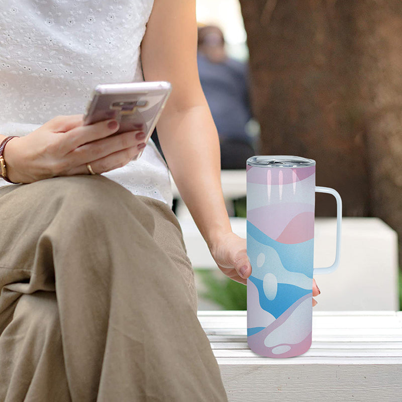 RTS in USA warehouse 20oz sublimation blanks straight skinny tumblers with handle