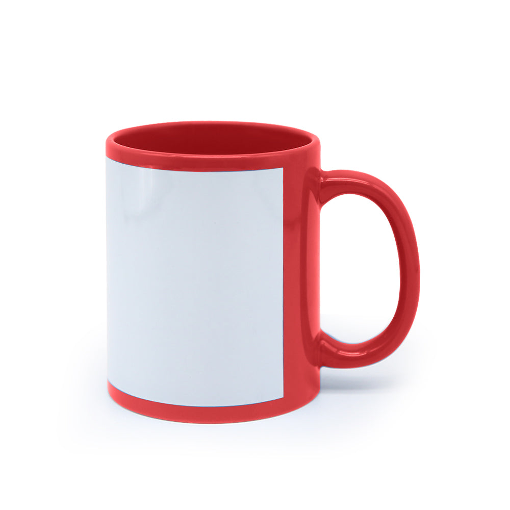 RTS USA warehouse 11oz ceramic coffee mug with a white rectangle sublimation area