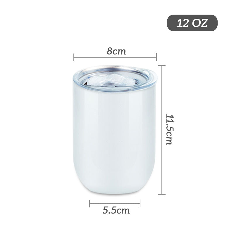 RTS USA Warehouse 12oz straight sublimation wine tumbler white glossy