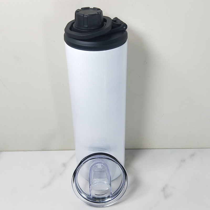 RTS USA warehouse 20oz Sublimation Straight Skinny Tumblers with 2 dual screw lids