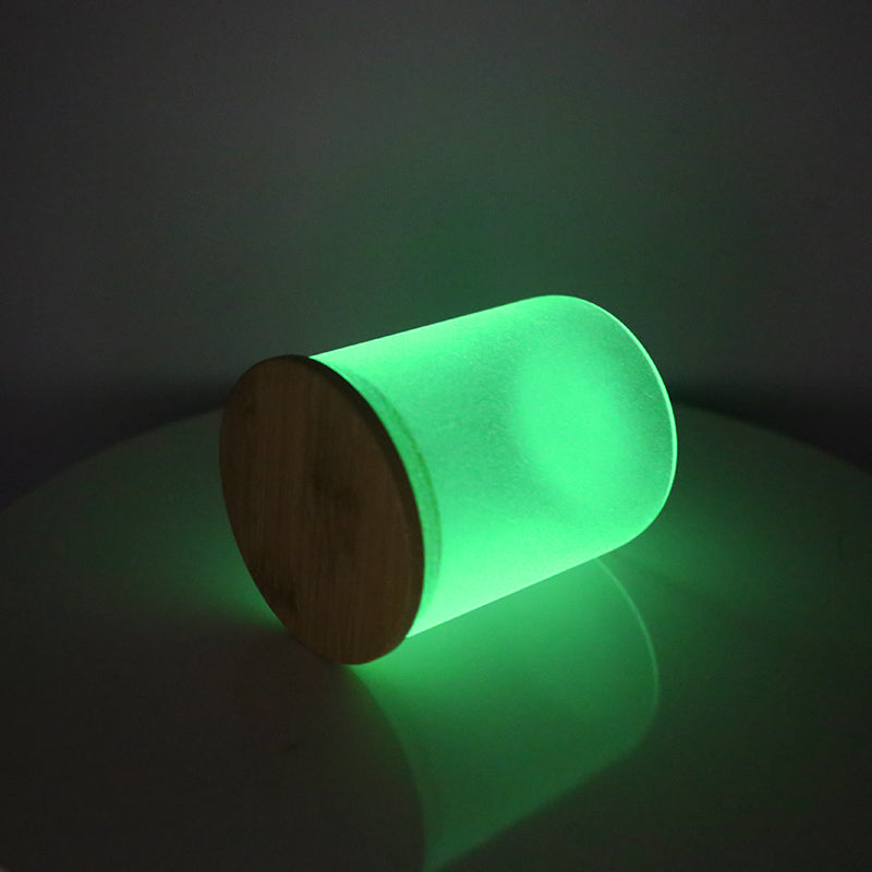 RTS USA warehouse glow in the dark 10oz frosted sublimation straight candle jar