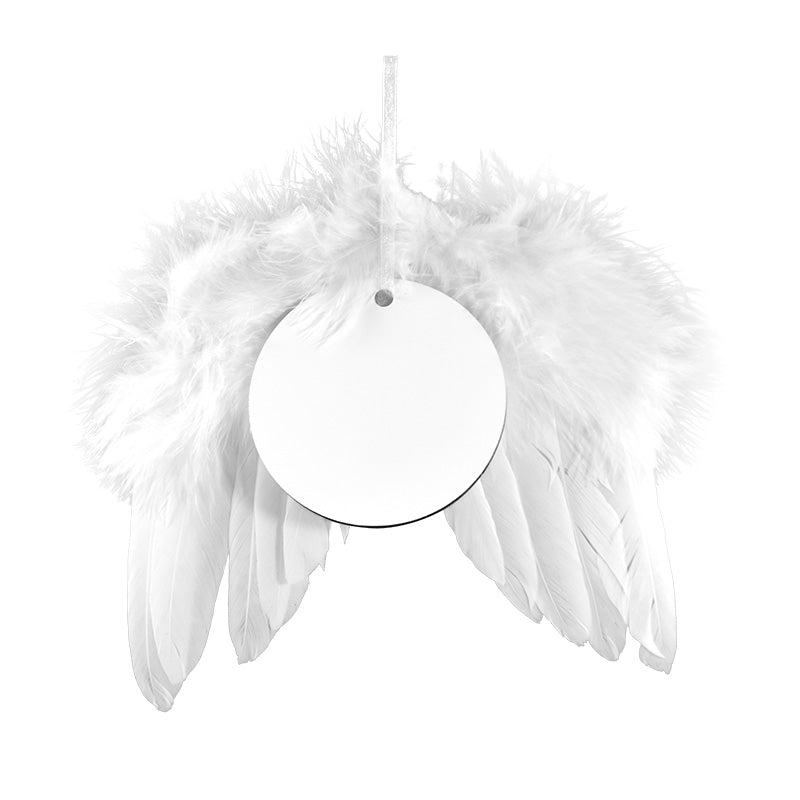 RTS US Warehouse 2.75 in MDF Sublimation Round Ornaments with Wings