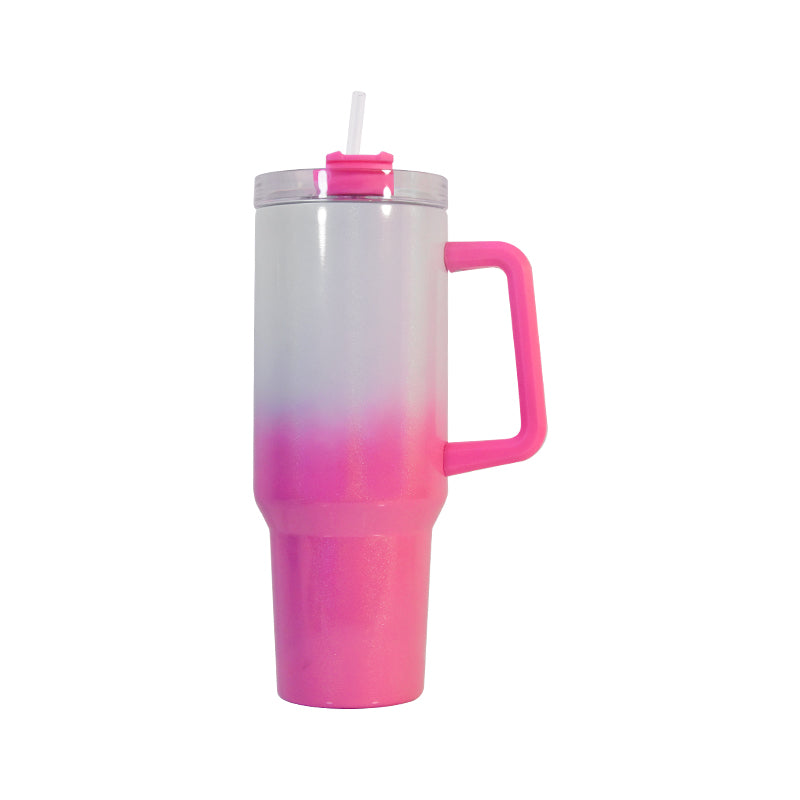 RTS USA warehouse 40OZ gradual change shimmer sublimation tumbler with handle