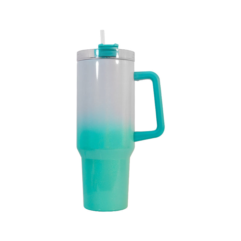 RTS USA warehouse 40OZ gradual change shimmer sublimation tumbler with handle
