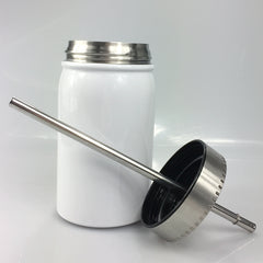 RTS USA warehouse 500ml/17oz white blank subliamtion mason jar