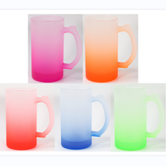 RTS USA warehouse16oz colorful frosted sublimation glass beer mugs