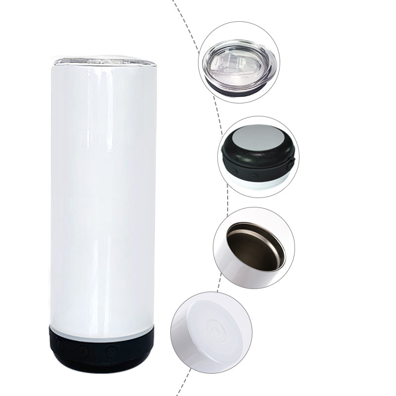 RTS USA Warehouse 20oz Sublimation Straight Tumbler with Black Speaker