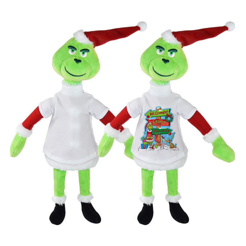 RTS US Warehouse Sublimation Christmas Grinch Plush Doll