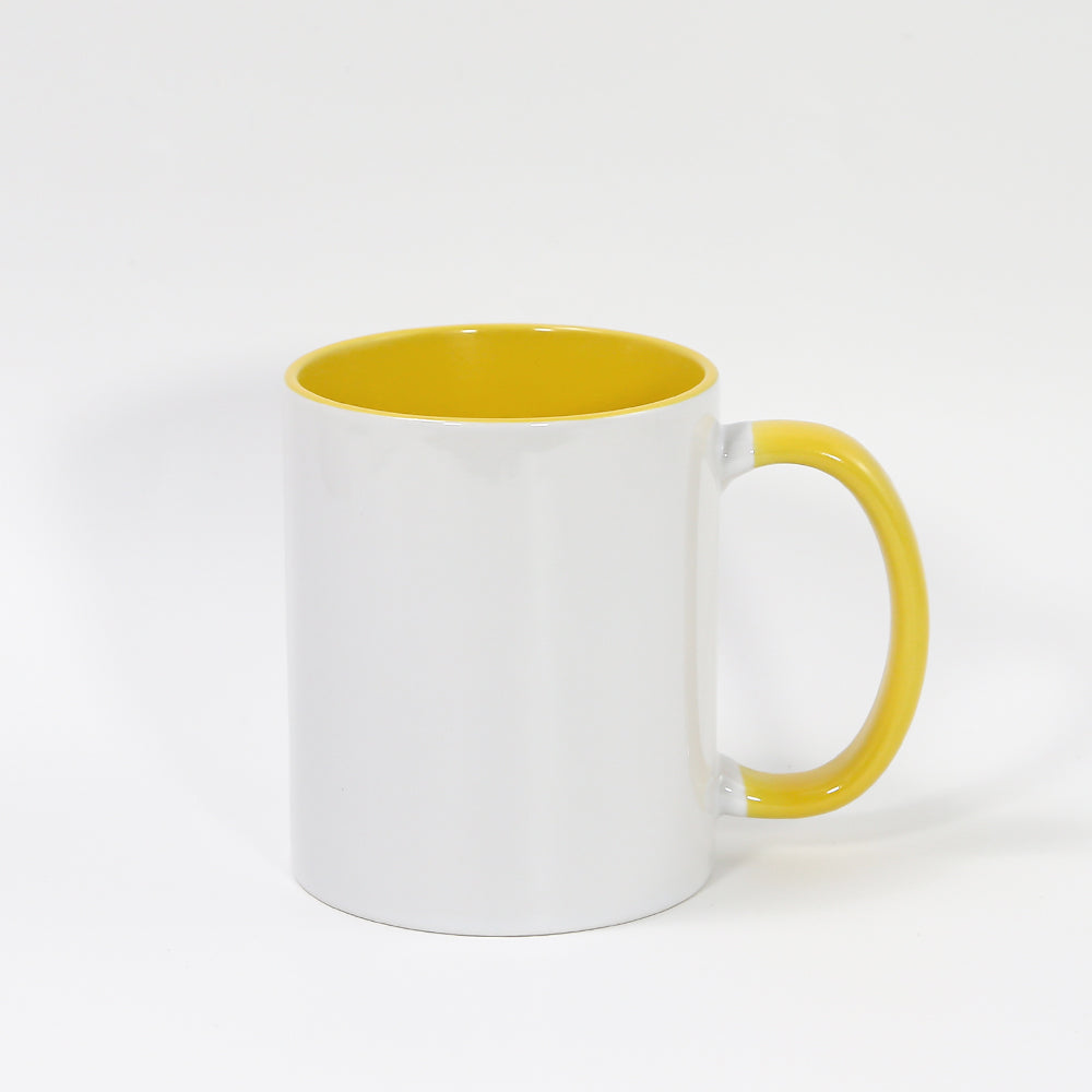 RTS USA warehouse 11oz sublimation ceramic coffee mug with colorful inside and handle