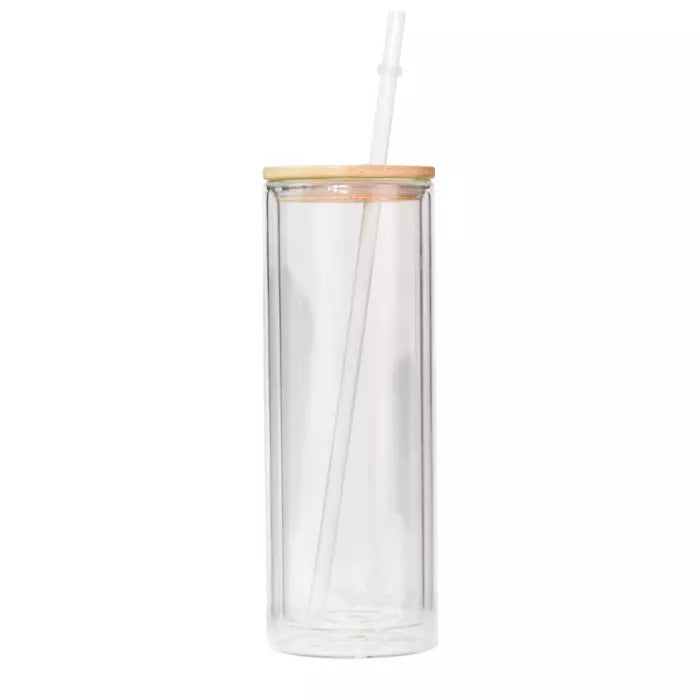RTS USA warehouse 16oz/25oz double wall snow globe sublimation glass cans/tumblers