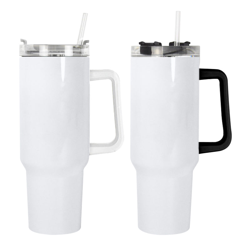 RTS USA warehouse Case of 12 USA warehouse 40OZ white sublimation blanks tumbler with handle