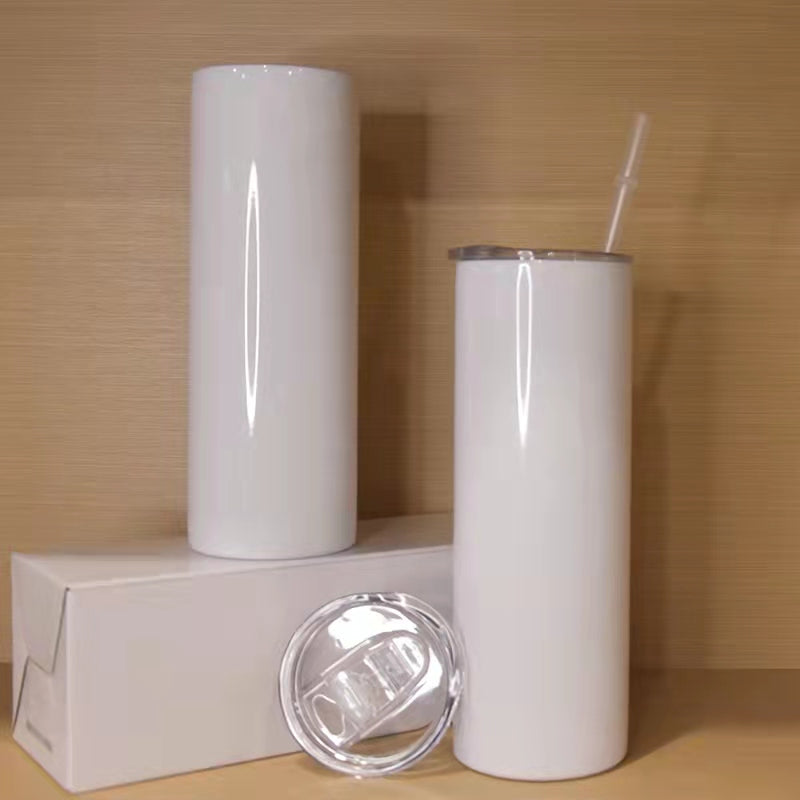 RTS USA warehosue 15oz sublimation straight skinny tumbler with plastic straw