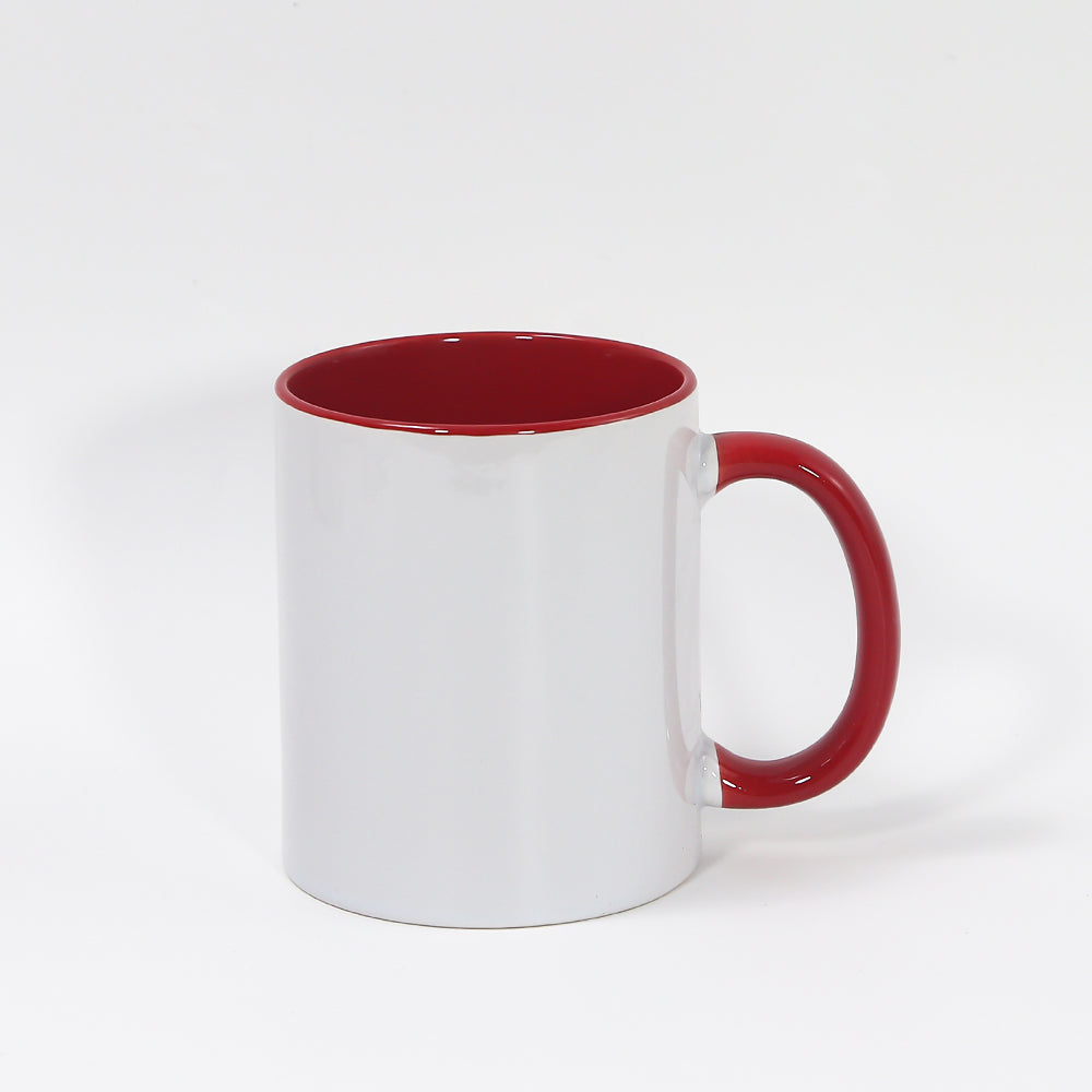 RTS USA warehouse 11oz sublimation ceramic coffee mug with colorful inside and handle