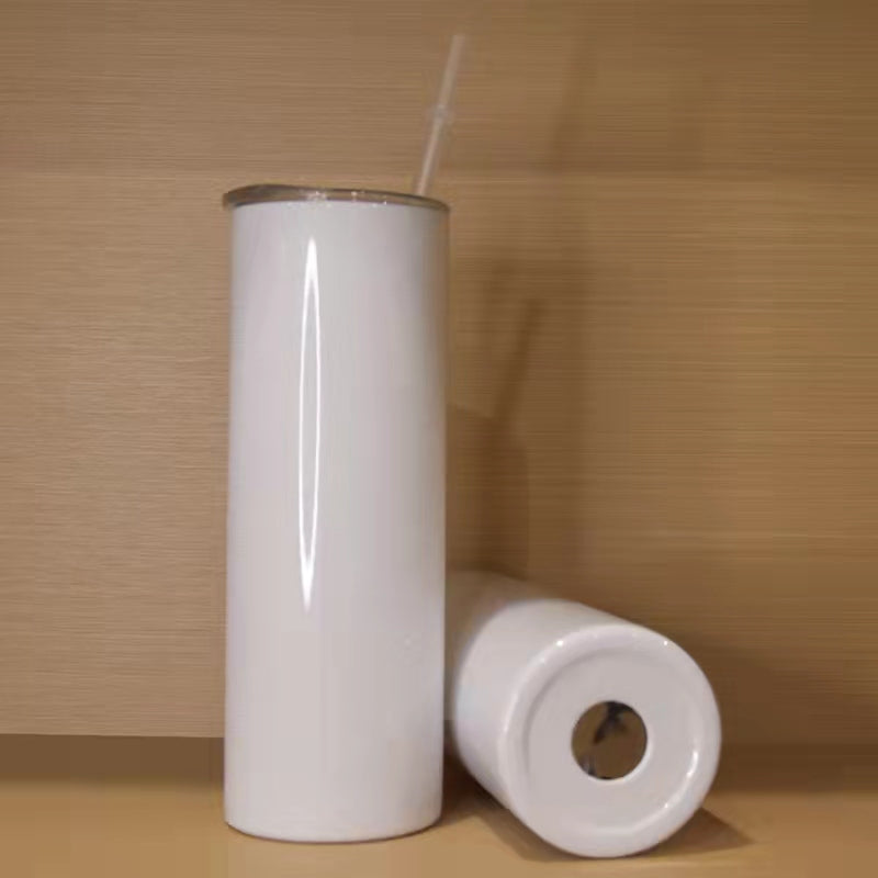 RTS US warehouse 20oz sublimation blanks straight skinny tumblers with plastic straw