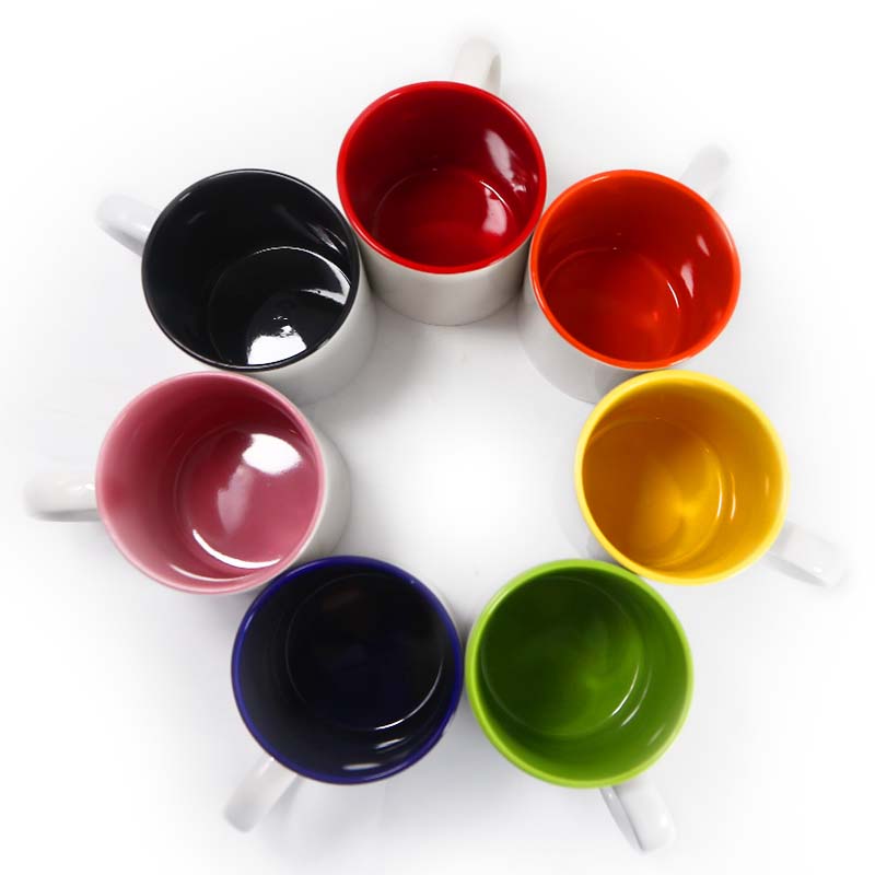 RTS USA warehouse 11oz sublimation ceramic coffee mug with colorful inside