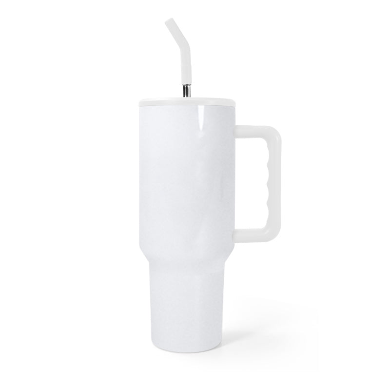 RTS USA Warehouse 40OZ white glossy sublimation tumbler with white handle ,version 3