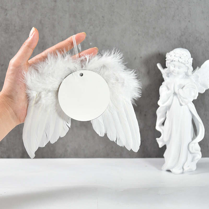 RTS US Warehouse 2.75 in MDF Sublimation Round Ornaments with Wings