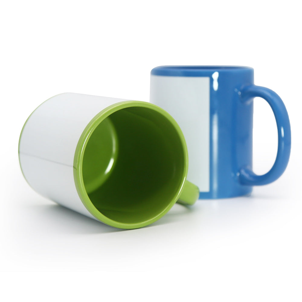 RTS USA warehouse 11oz ceramic coffee mug with a white rectangle sublimation area