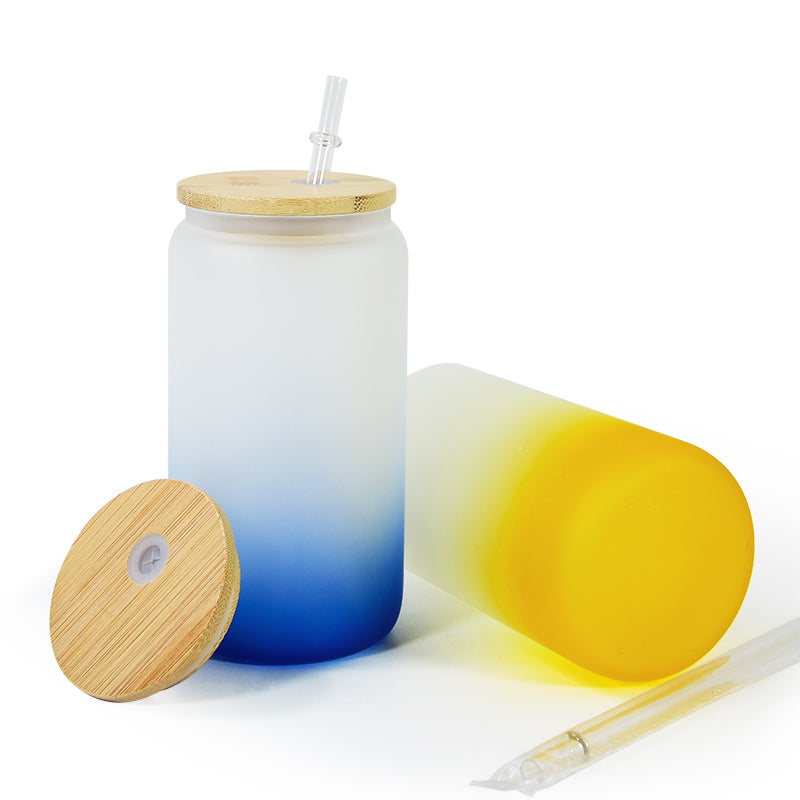 RTS USA Warehouse 16oz frosted mixed colors sublimation glass cups