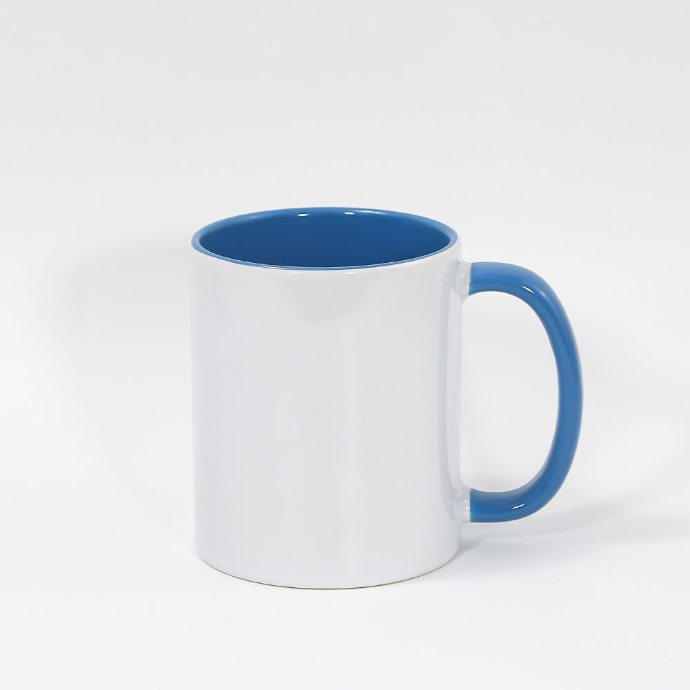 RTS USA warehouse 11oz sublimation ceramic coffee mug with colorful inside and handle
