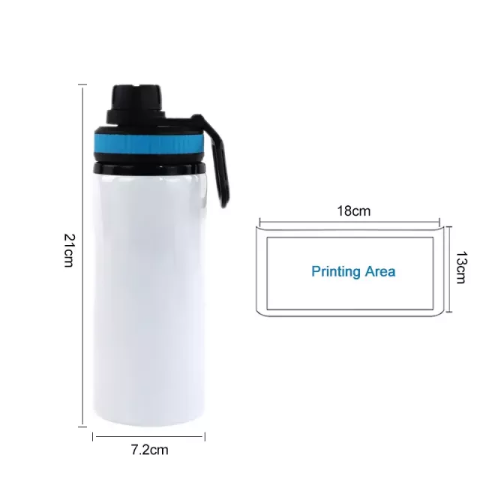 RTS USA warehouse 20oz sublimation aluminium water bottle,mixed colors lids