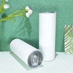 RTS USA Warehouse White to red/orange Glow In The Dark 20oz Sublimation Straight Skinny Tumbler