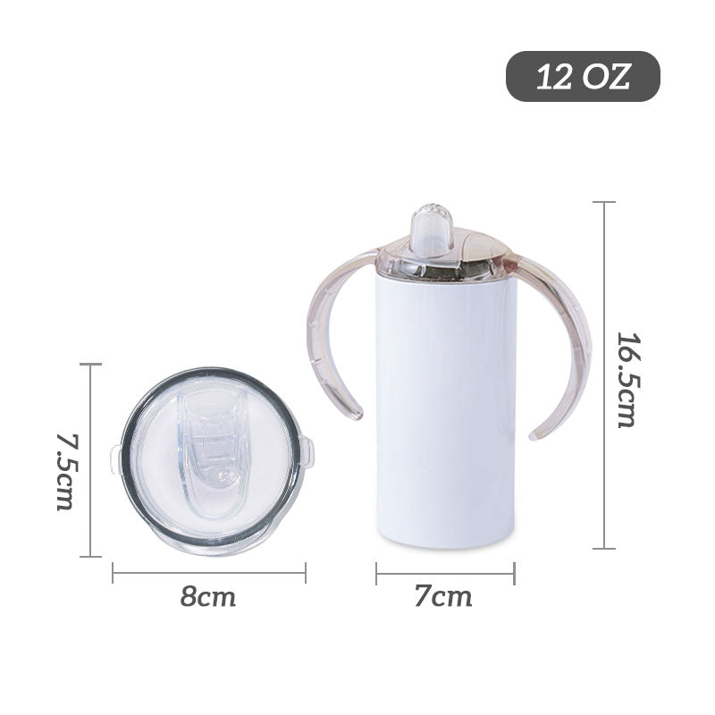 RTS USA Warehouse 12oz Sublimation Straight Sippy Cups with dual lids