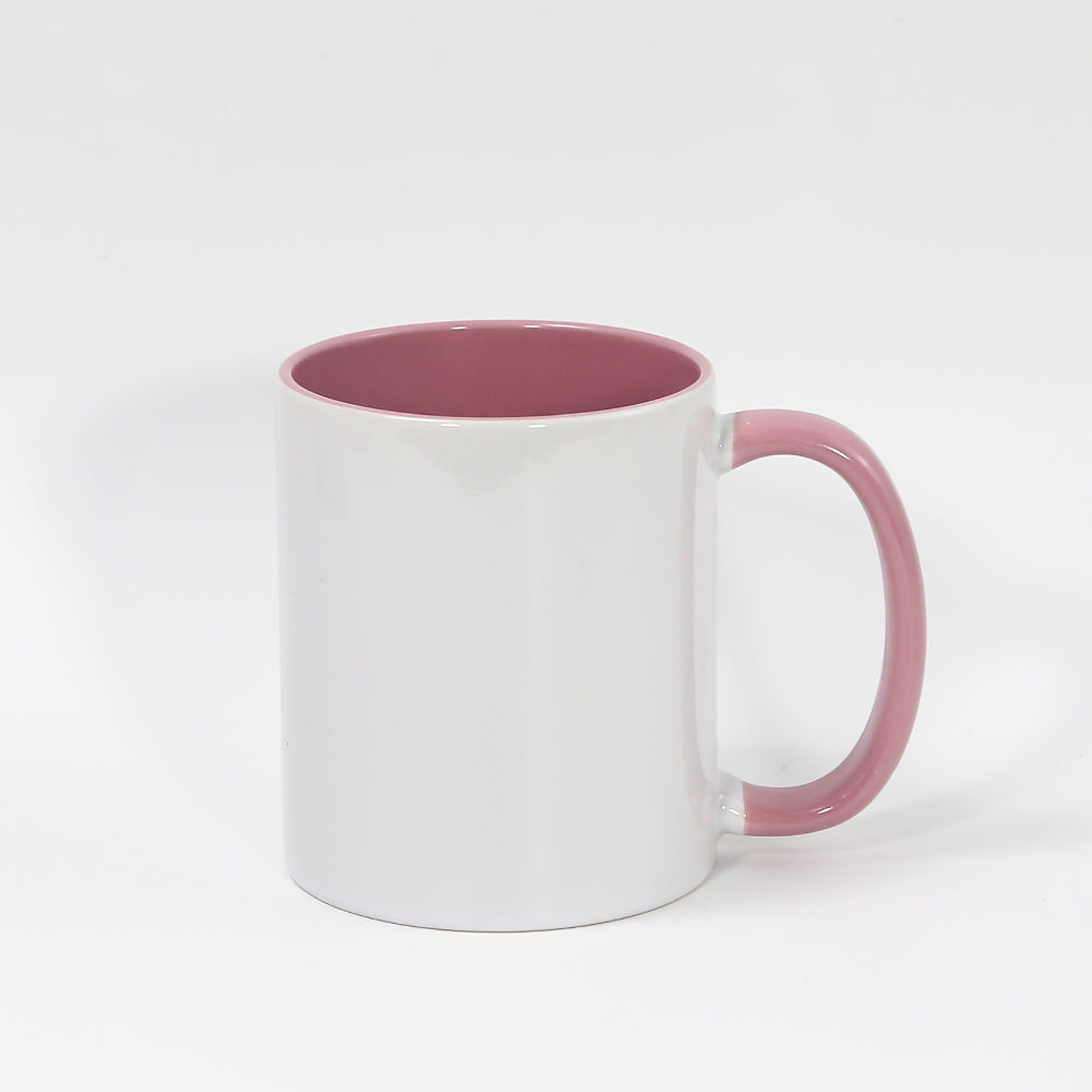 RTS USA warehouse 11oz sublimation ceramic coffee mug with colorful inside and handle
