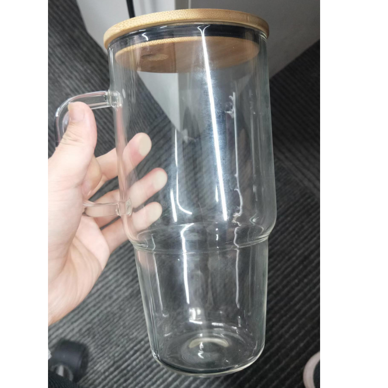 RTS USA warehosue 32oz/40oz clear/frosted sublimation glass tumblers with handle