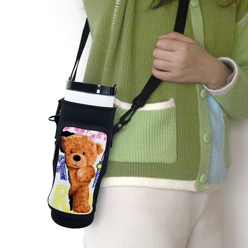 RTS USA Warehouse Sublimation Neoprene 40oz tumblers holder bag with a pouch