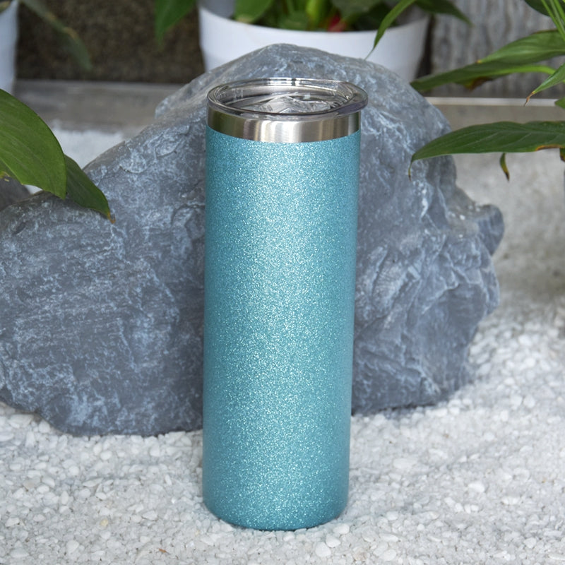 RTS in USA warehouse 20oz glitter sublimation blanks straight skinny tumblers with plastic straw
