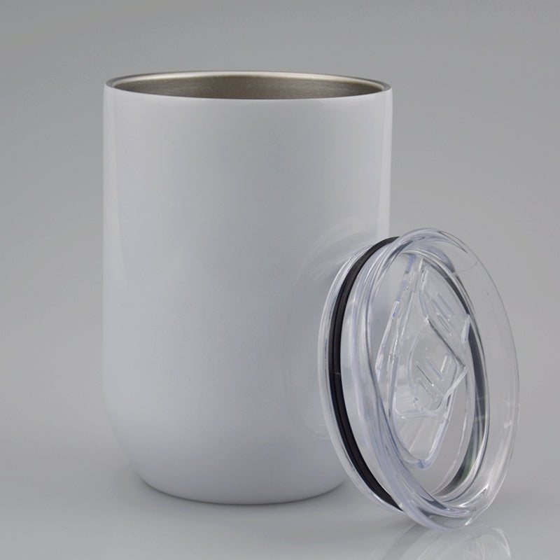 RTS USA Warehouse 12oz straight sublimation wine tumbler white glossy
