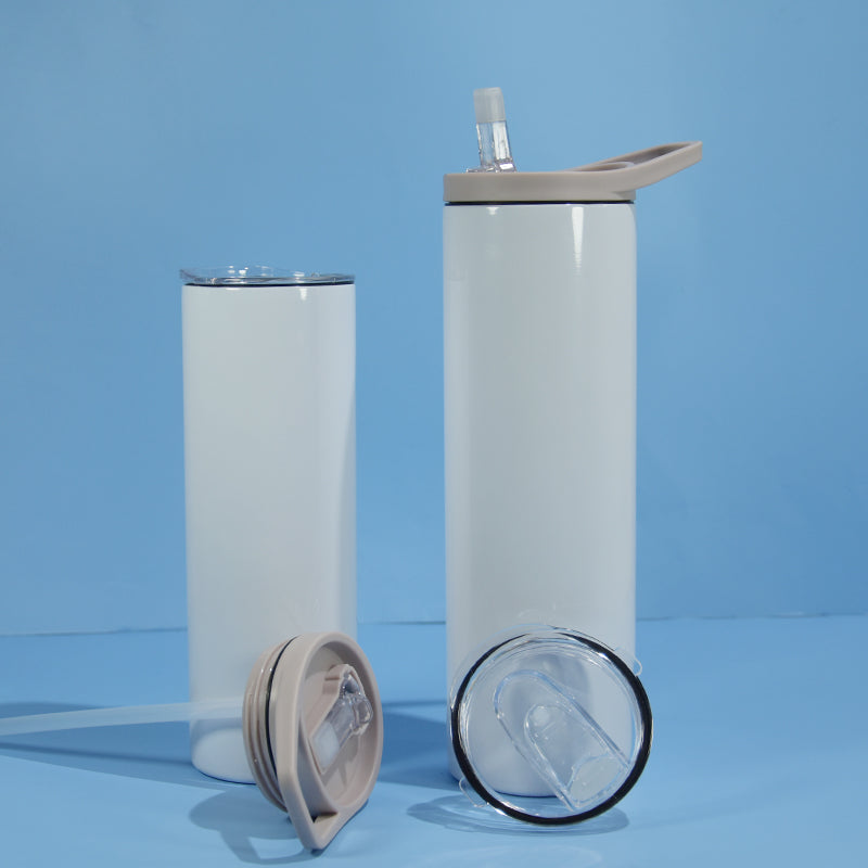 RTS USA warehouse 20oz/30oz sublimation blanks straight skinny tumblers with two lids